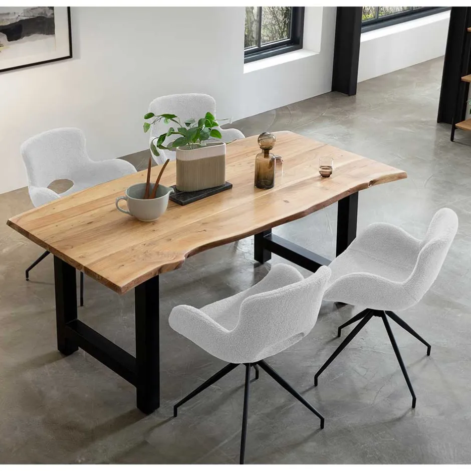 Baumkanten Tischgruppe Set - Bryan (fünfteilig)^Wohnen Outlet