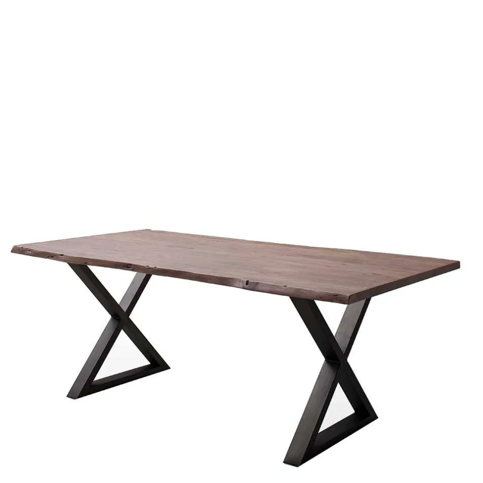 Baumkantentisch mit X Gestell - Geniasan^Wohnen Sale