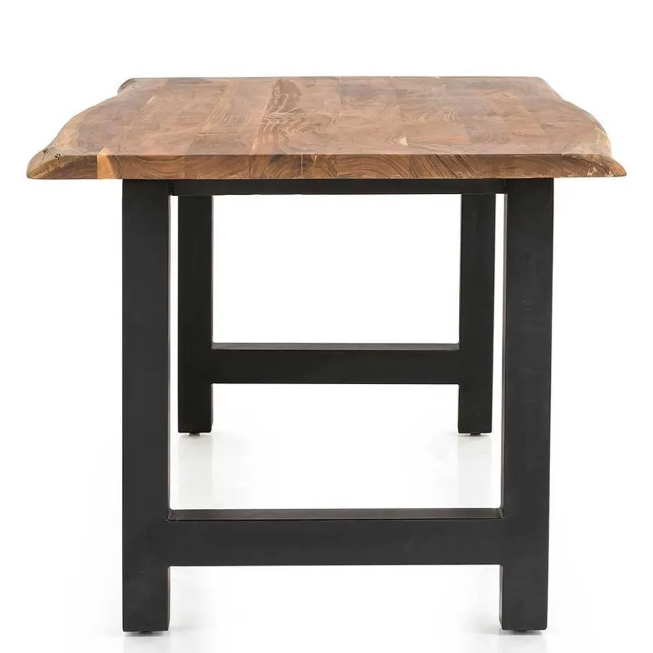 Wohnen Baumkantentisch und Tischsessel Set - Eulena (fünfteilig)