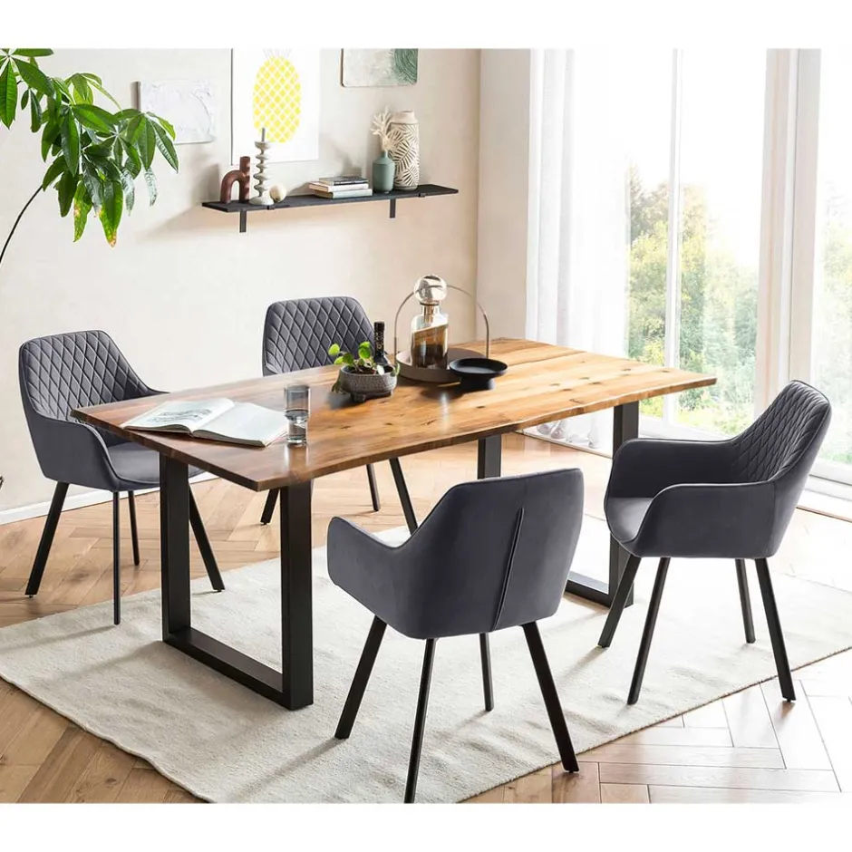 Baumkantentisch und vier Stühle Set - Lago (fünfteilig)^Wohnen Best