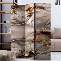 Bedruckter Paravent in Braun & Grau - Vannos^Wohnen Sale