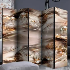 Bedruckter Paravent in Braun & Grau - Vannos^Wohnen Sale