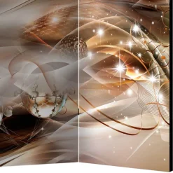 Bedruckter Paravent in Braun & Grau - Vannos^Wohnen Sale