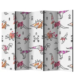 Bedruckter Paravent mit Origami Dinos - LittleBill^Wohnen Sale