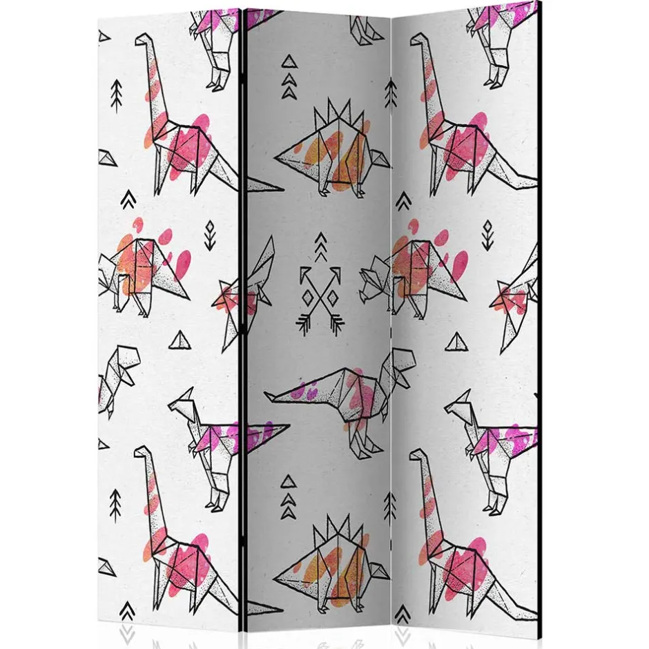 Bedruckter Paravent mit Origami Dinos - LittleBill^Wohnen Sale