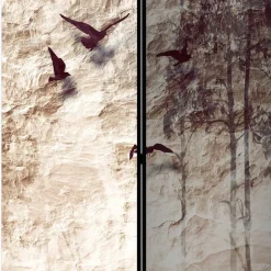 Bedruckter Paravent mit Vögel Bäume Motiv - Estoron^Wohnen Best