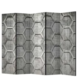 Bedruckter Paravent mit Wabenmuster in Grau - Heavens^Wohnen Online