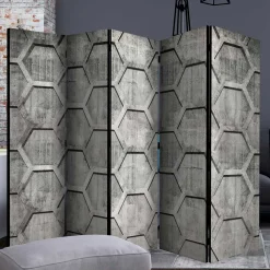 Bedruckter Paravent mit Wabenmuster in Grau - Heavens^Wohnen Online