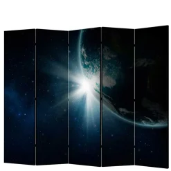 Bedruckter Paravent mit Weltraum Erde Motiv - Novaki^Wohnen New