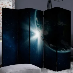 Bedruckter Paravent mit Weltraum Erde Motiv - Novaki^Wohnen New
