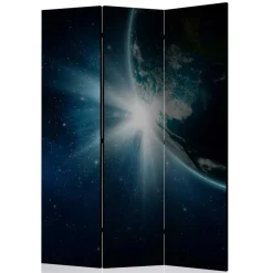 Bedruckter Paravent mit Weltraum Erde Motiv - Novaki^Wohnen New