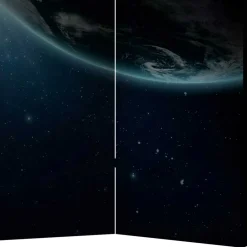 Bedruckter Paravent mit Weltraum Erde Motiv - Novaki^Wohnen New