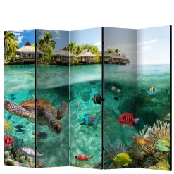 Kinder Wohnen Bedruckter Paravent Urlaubsträume Meer & Bewohner - Luzillo