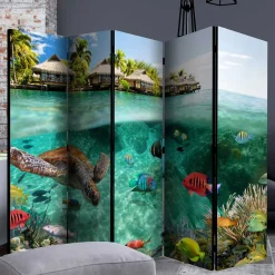 Kinder Wohnen Bedruckter Paravent Urlaubsträume Meer & Bewohner - Luzillo