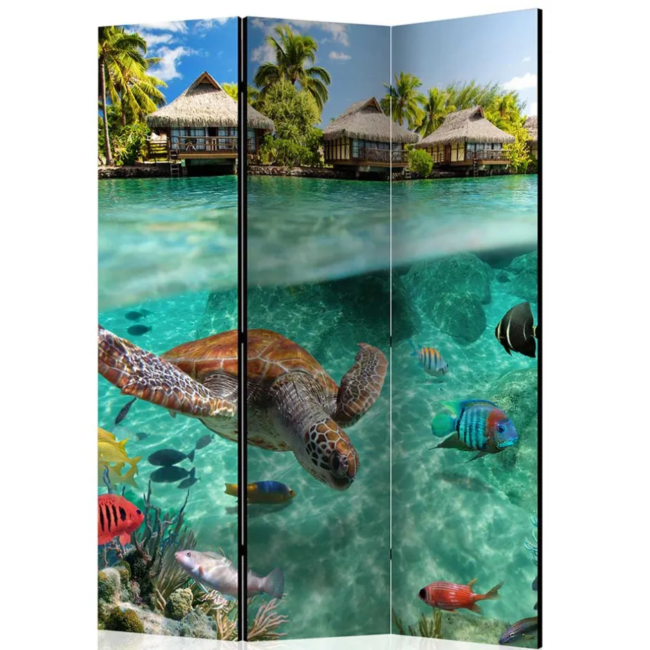 Kinder Wohnen Bedruckter Paravent Urlaubsträume Meer & Bewohner - Luzillo