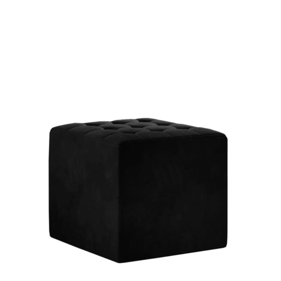 Wohnen Beistellhocker aus mattem Samt in Schwarz - Ostavion