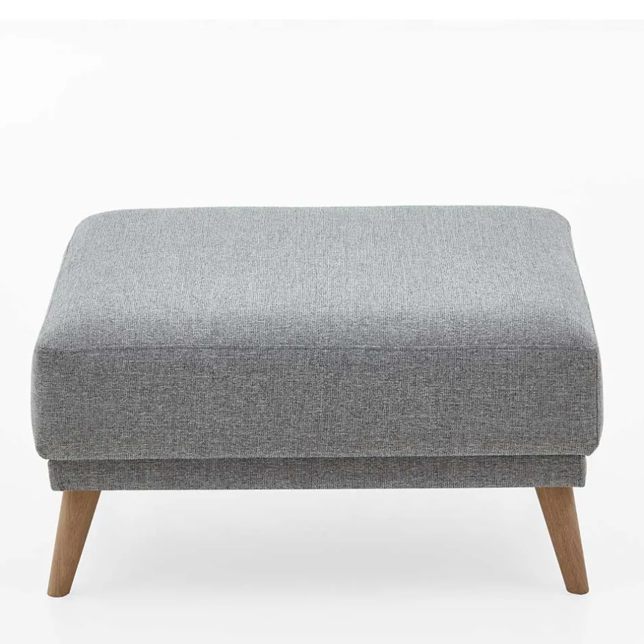 Wohnen Beistellhocker aus Strukturstoff Grau - Lyanez