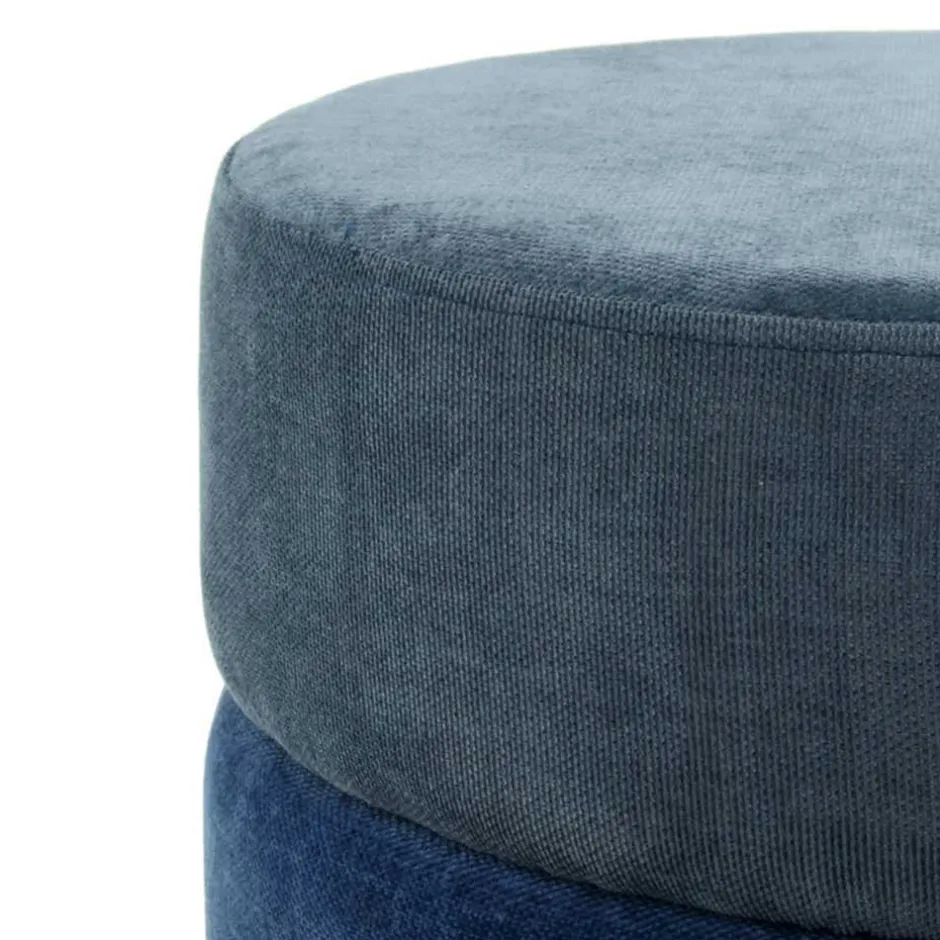 Wohnen Beistellhocker in Blautönen und Gold - Vadrus