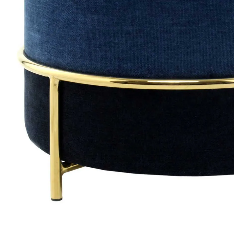 Wohnen Beistellhocker in Blautönen und Gold - Vadrus