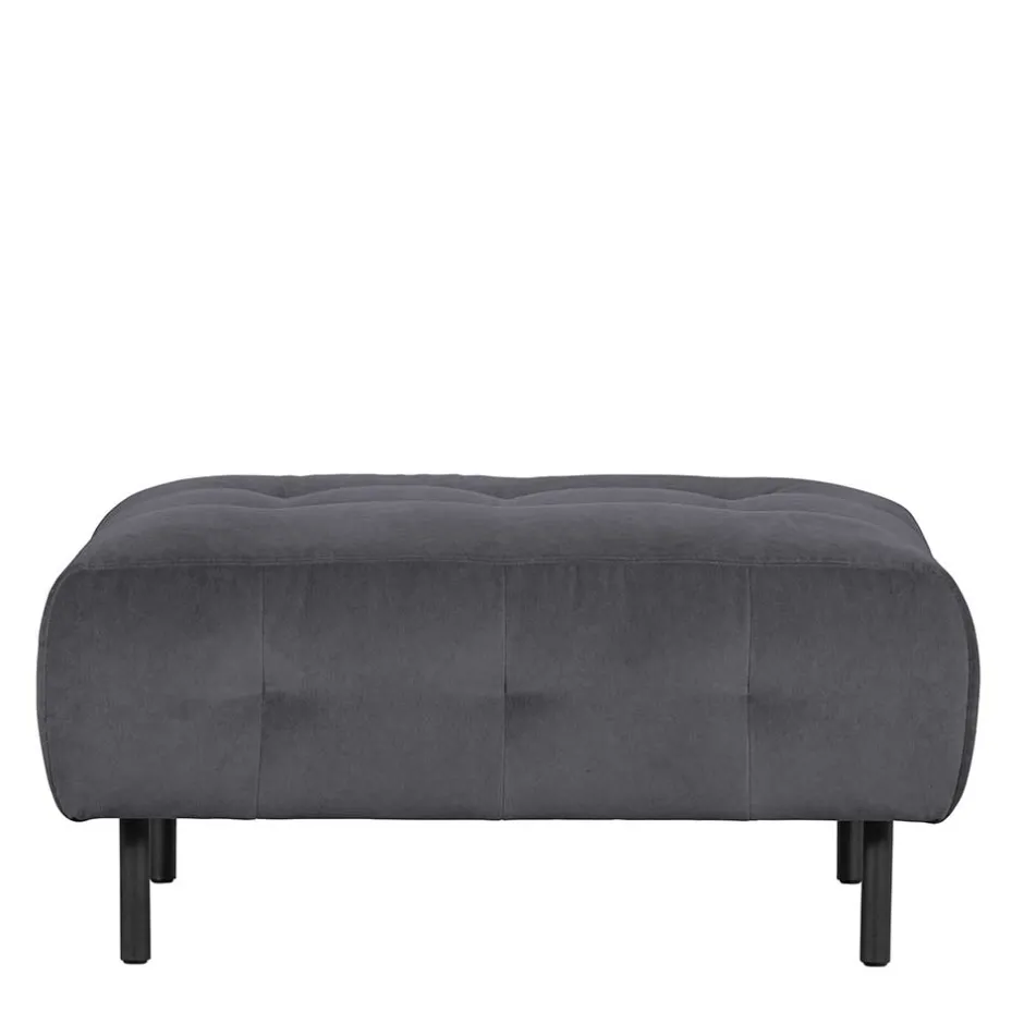 Beistellhocker in Dunkelgrau Samtbezug - Pingdong^Wohnen Outlet