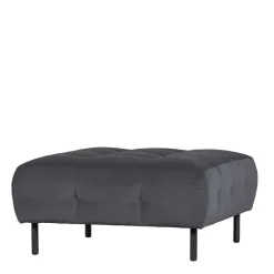 Beistellhocker in Dunkelgrau Samtbezug - Pingdong^Wohnen Outlet