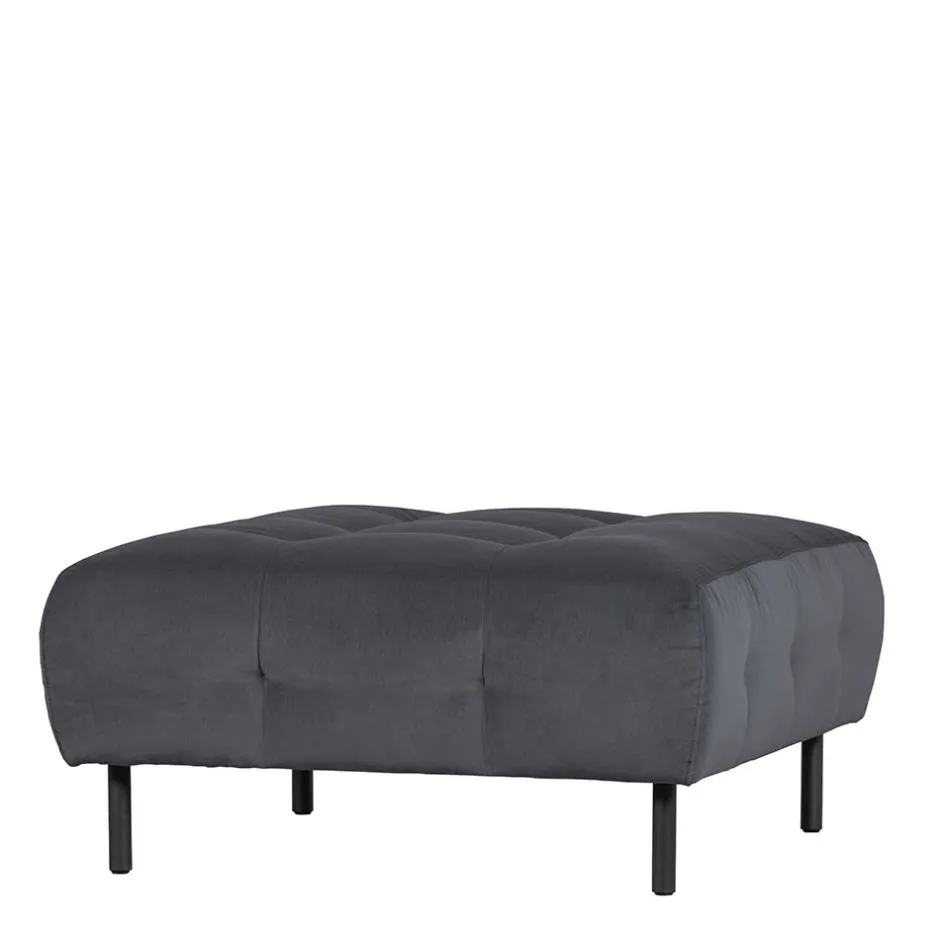 Beistellhocker in Dunkelgrau Samtbezug - Pingdong^Wohnen Outlet