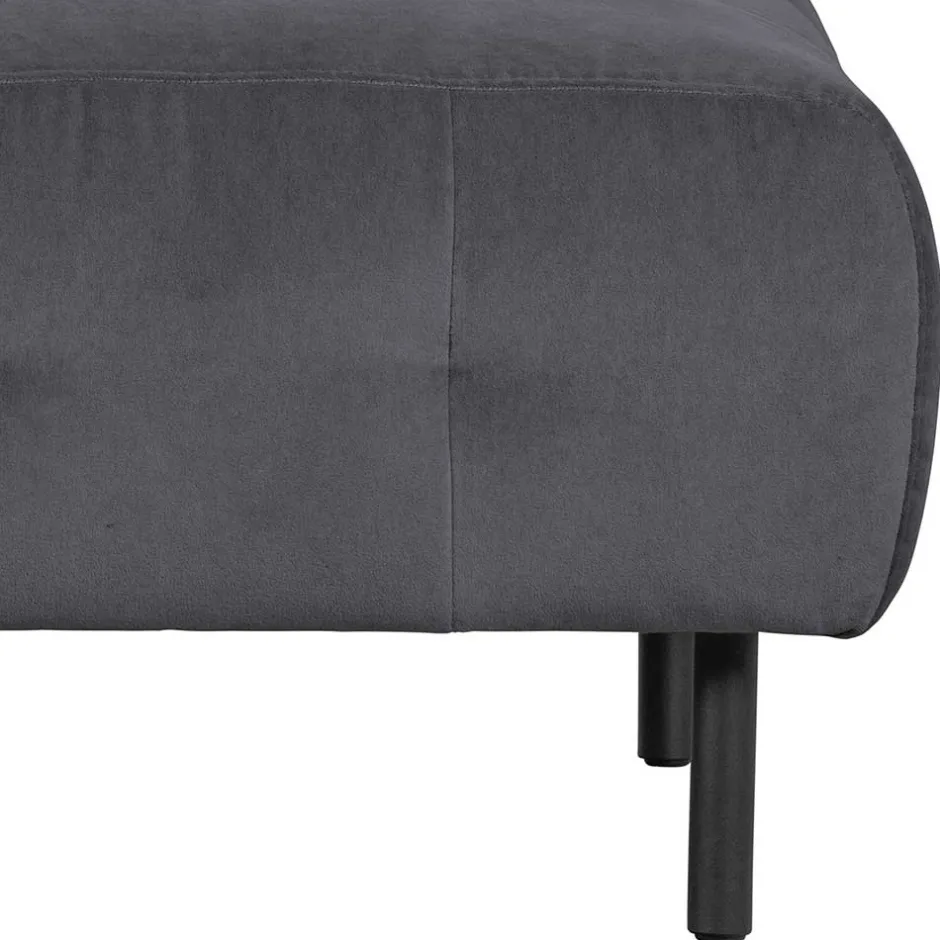 Beistellhocker in Dunkelgrau Samtbezug - Pingdong^Wohnen Outlet