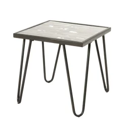 Wohnen Beistelltisch aus Glas & Holz & Stahl - Zilandra