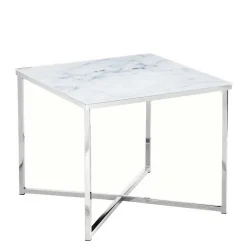 Wohnen Beistelltisch aus Glas in Marmoroptik - Annike