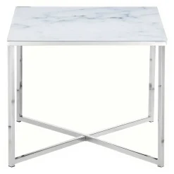 Wohnen Beistelltisch aus Glas in Marmoroptik - Annike