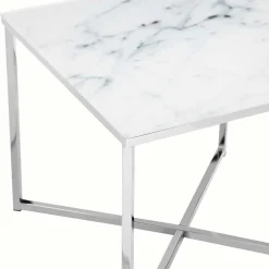 Wohnen Beistelltisch aus Glas in Marmoroptik - Annike