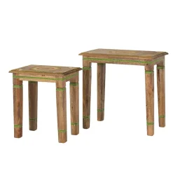 Wohnen Beistelltisch Duo im Boho Style - Losvonos (zweiteilig)