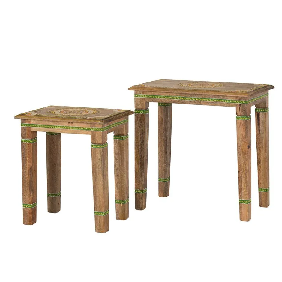 Wohnen Beistelltisch Duo im Boho Style - Losvonos (zweiteilig)