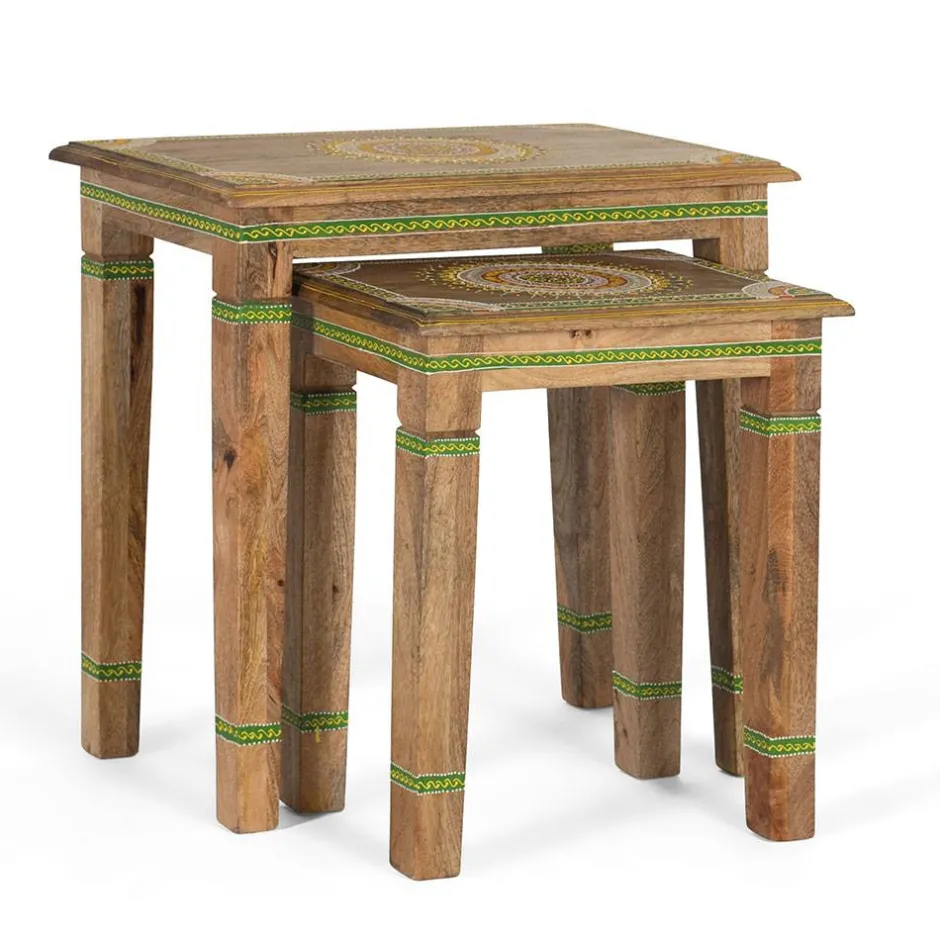 Wohnen Beistelltisch Duo im Boho Style - Losvonos (zweiteilig)