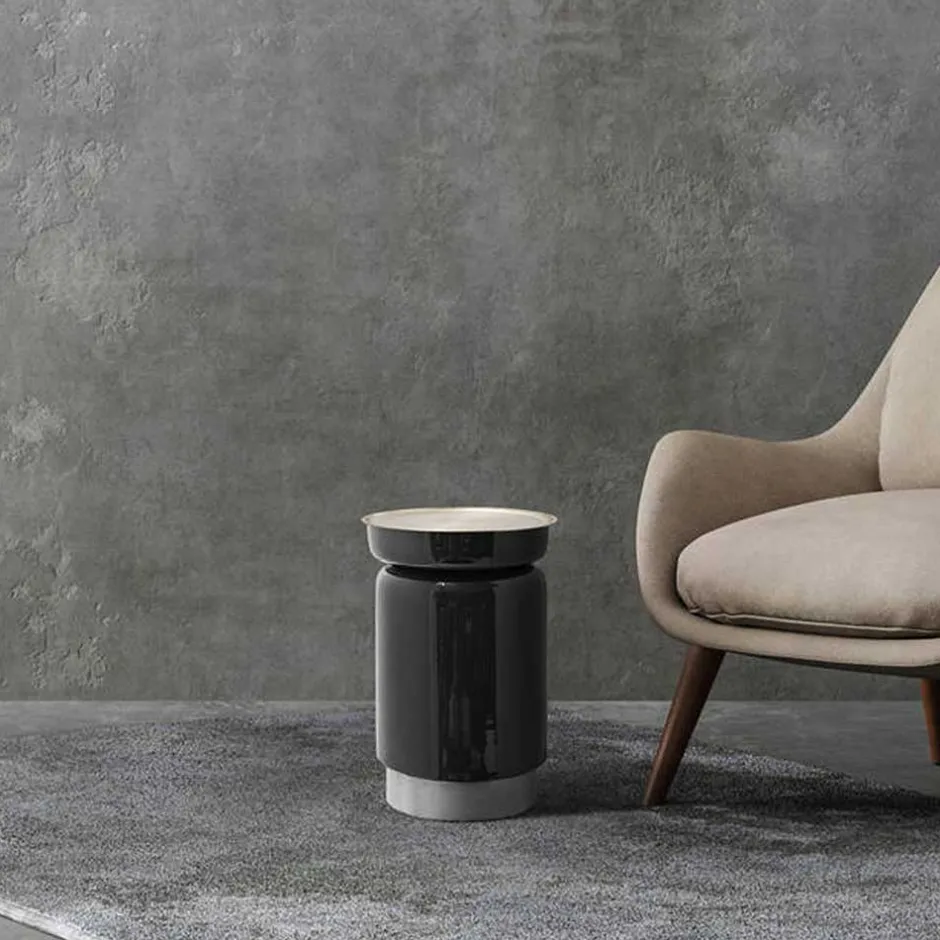 Wohnen Beistelltisch in Silber mit Anthrazit - Gulia