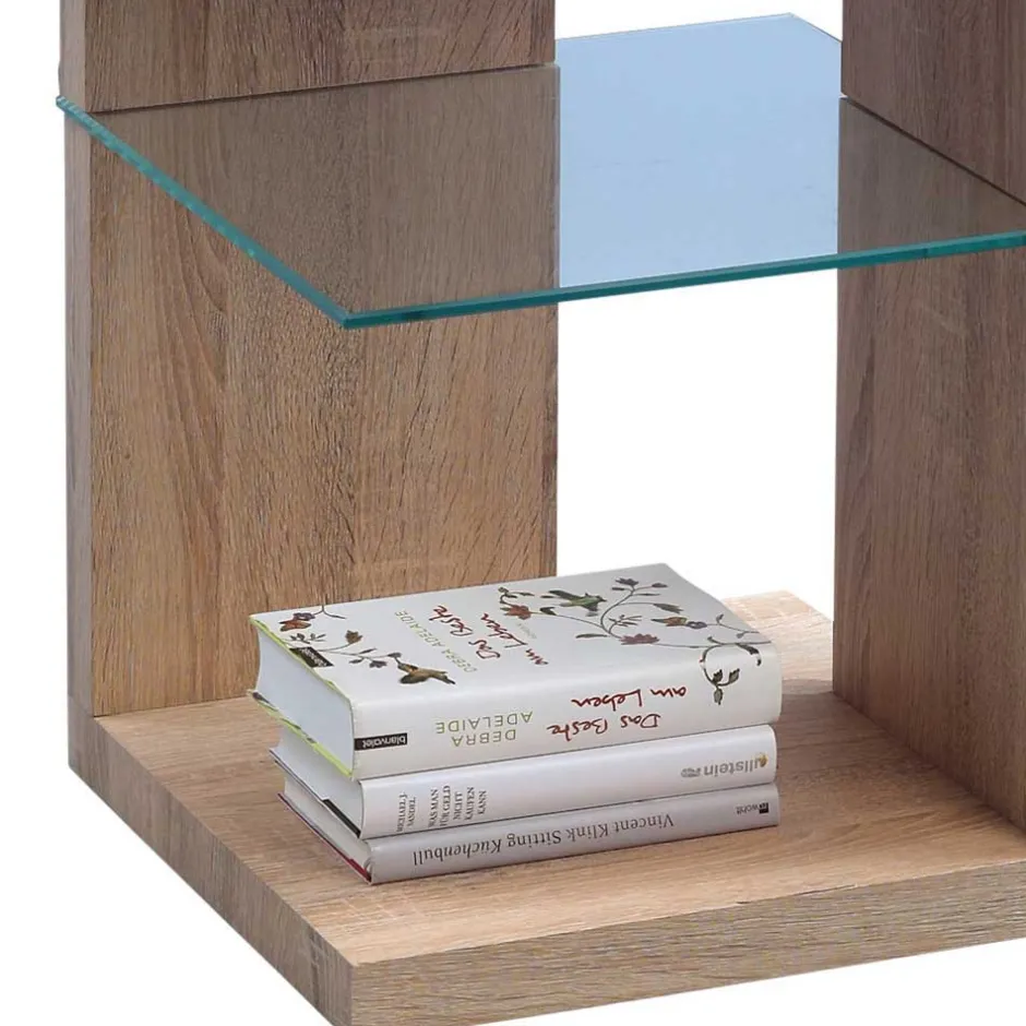 Beistelltisch in Sonoma Eiche Nachbildung Inny mit Zusatz-Glasboden^Wohnen