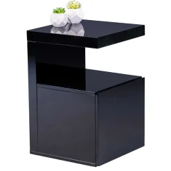 Beistelltisch mit Auszug in Schwarz - Andasenia^Wohnen Discount