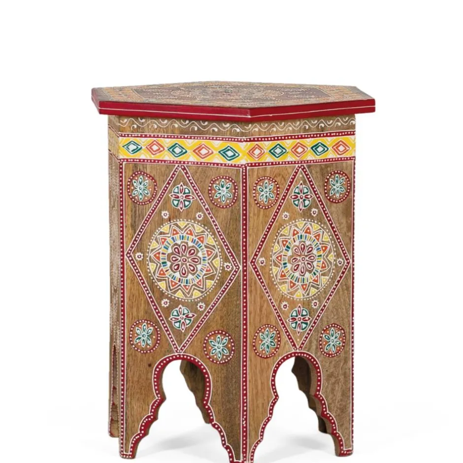 Wohnen Beistelltisch mit farbenfrohen Mandalas und Mustern - Jambi