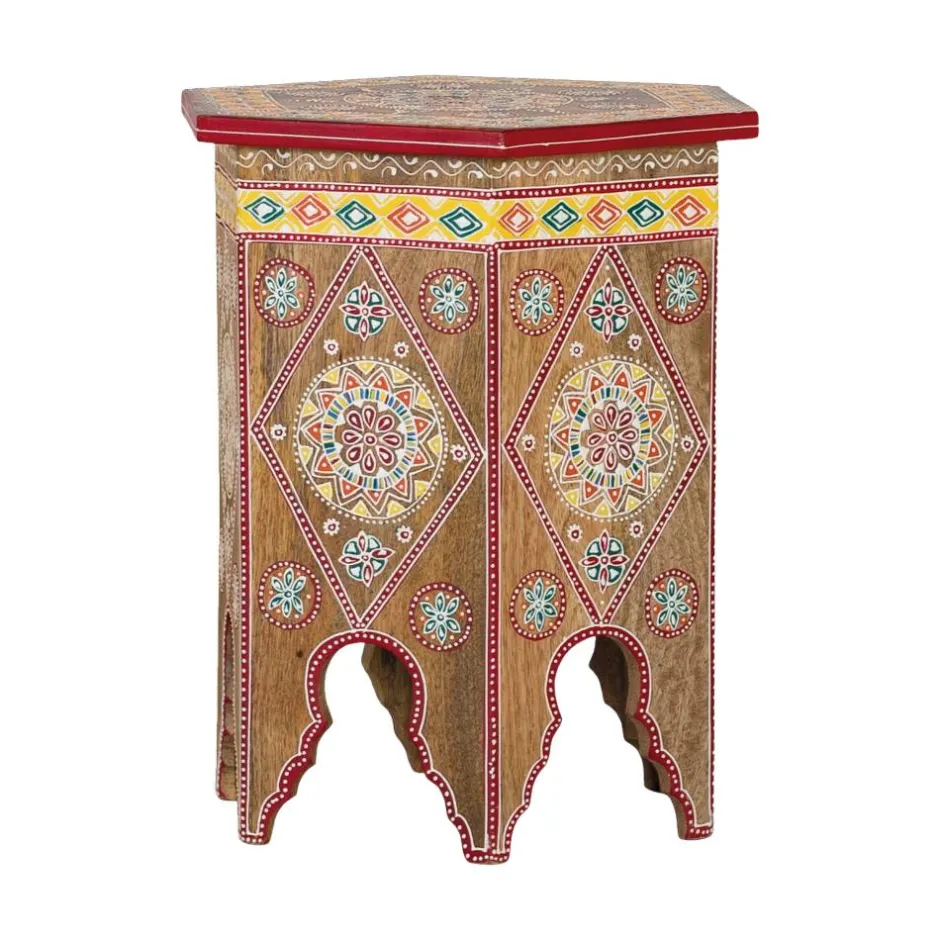 Wohnen Beistelltisch mit farbenfrohen Mandalas und Mustern - Jambi