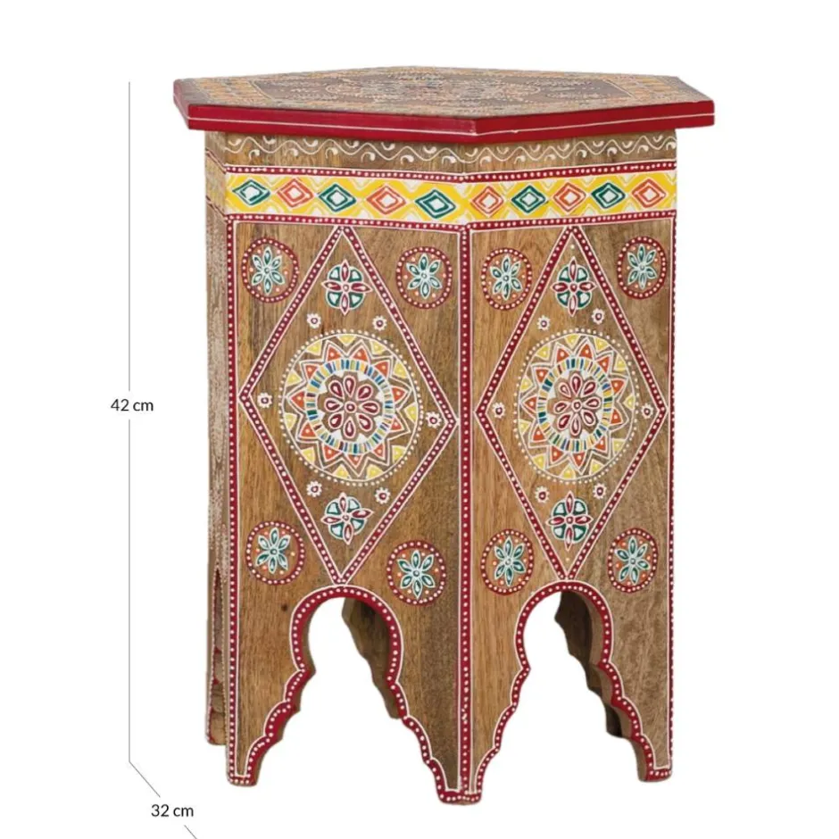 Wohnen Beistelltisch mit farbenfrohen Mandalas und Mustern - Jambi