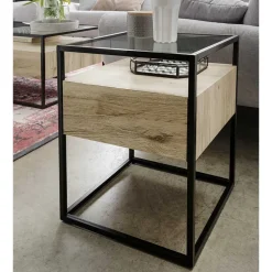 Beistelltisch mit Glasplatte und Stauraum - Vientor^Wohnen Sale