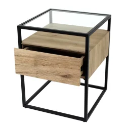 Beistelltisch mit Glasplatte und Stauraum - Vientor^Wohnen Sale