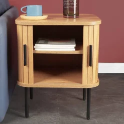 Wohnen Beistelltisch Nachtkommode mit Schiebetüren - Barnetta