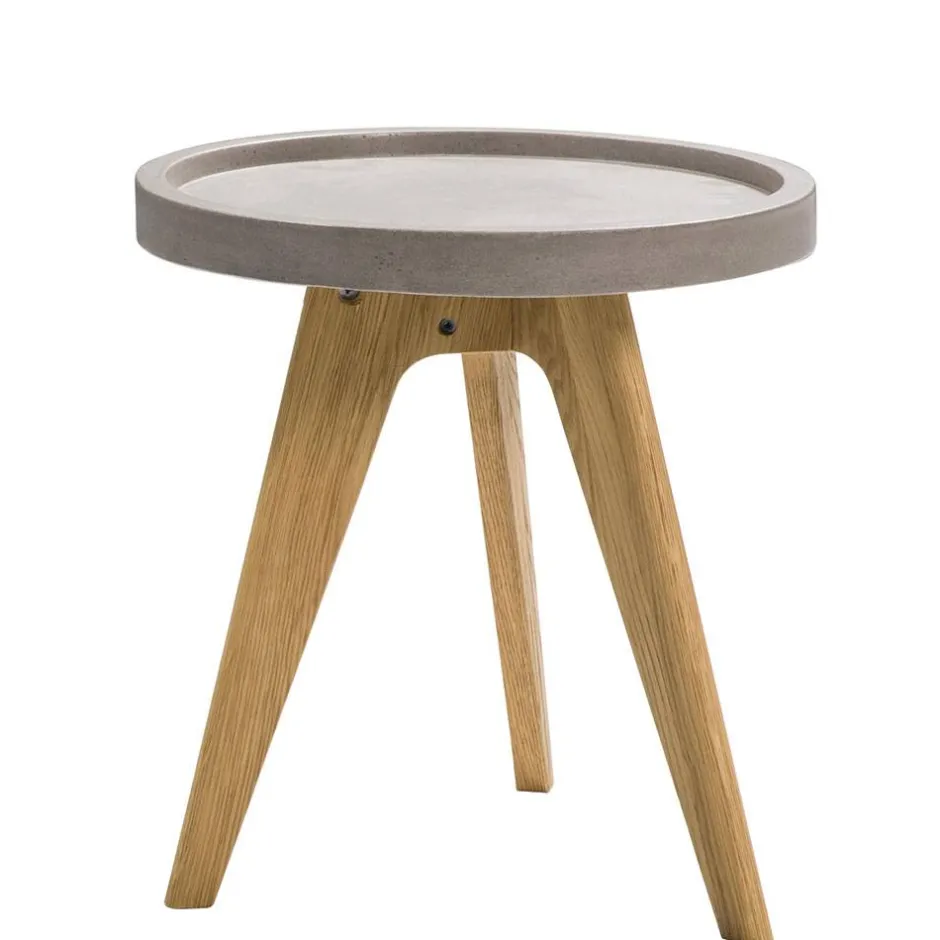 Wohnen Beistelltisch Nachttisch mit Beton Platte - Baselta