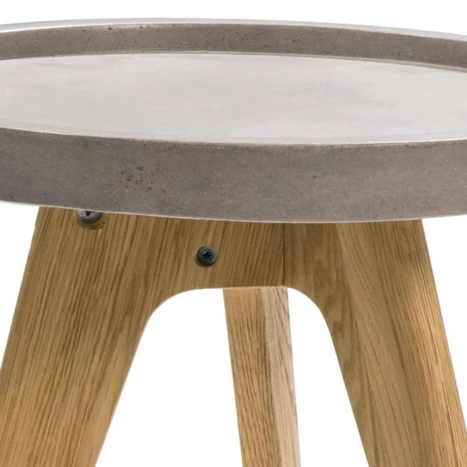 Wohnen Beistelltisch Nachttisch mit Beton Platte - Baselta