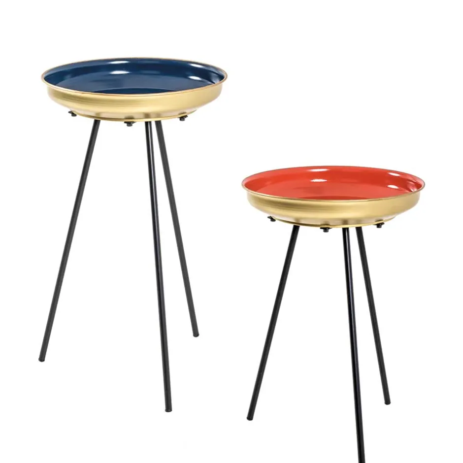 Beistelltische in Blau & Rot & Gold - Tayler (zweiteilig)^Wohnen Online