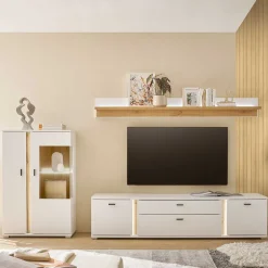 Wohnen Beleuchtete TV Anbauwand Möbelset - Racelyn (dreiteilig)