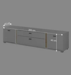 Beleuchtete TV Kommode mit 200 cm Breite - Racelyn^Wohnen Sale