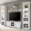 Wohnen Beleuchtete Wohnwand Chelles im weißem Landhausstil (vierteilig)