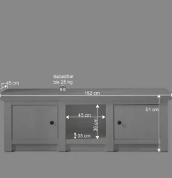 Wohnen Beleuchtete Wohnwand Chelles im weißem Landhausstil (vierteilig)